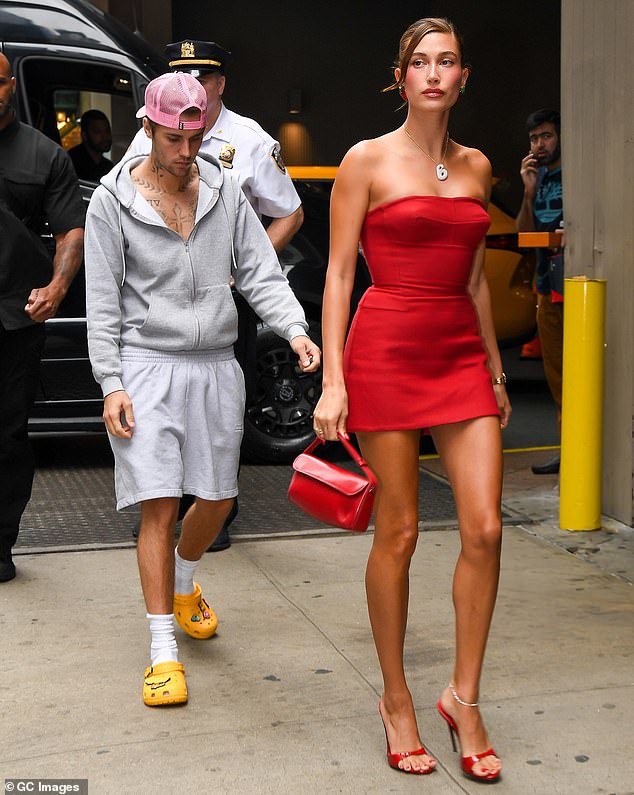 In the past: Justin and Hailey, who became the inspiration for the couple's Halloween costumes, initially met during their teenage years and dated for several years;  See each other in August