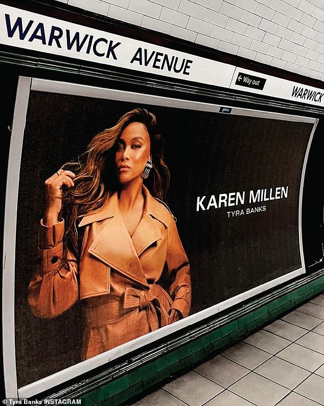 Iconic: She also shot Tyra for Karen Millen's new campaign, which dropped last month