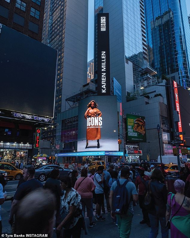 Another one: Tira pictured in Time Square for Karen Millen