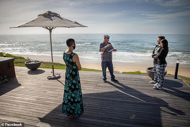 The couple are pictured on their wedding day in March 2021 at African Oceans Manor on the Beach