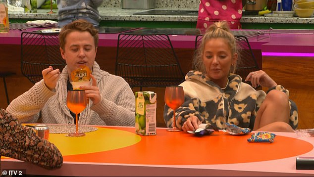 Drama: Noodles seemed to be a hot topic during Tuesday's episode after Henry and Jordan secretly smuggled a pair of bomb noodles into their shared bedrooms