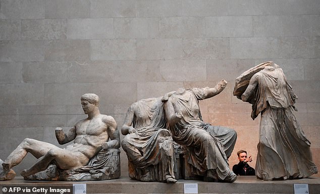 Far from being pure white, the Parthenon sculptures in their original state were a riot of bright colors and patterns