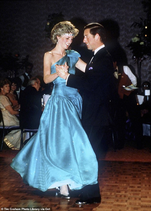 The then Prince and Princess of Wales dance together during a visit to Melbourne, Australia, in 1985