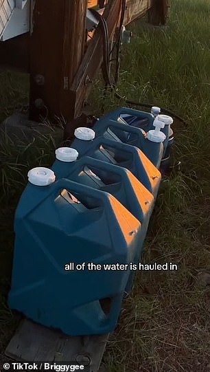 She revealed that she used water jugs for showering and for any other needs