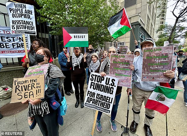 As in most major American cities, pro-Palestinian protesters gathered to praise the violent actions of the so-called freedom fighters who killed 1,200 Israelis over the weekend.