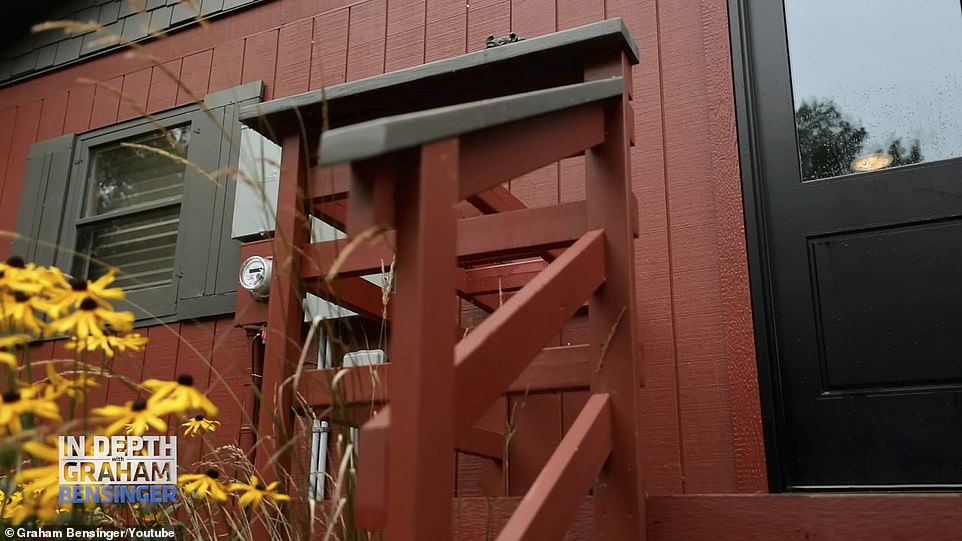 Red cockpit: In the video he said the cockpit was originally this bright red color ¿ that stood out to him.  He fixed up the cabin in a guest house