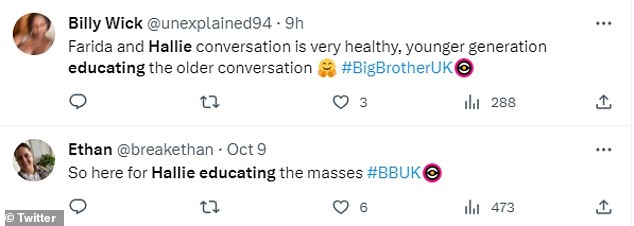 1697006990 664 Big Brother fans praise transgender Hallie for educating housemates after