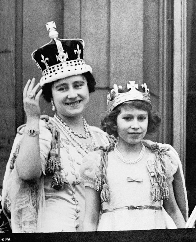 A young Princess Elizabeth is seen with her mother after the coronation of her father, King George VI in 1937