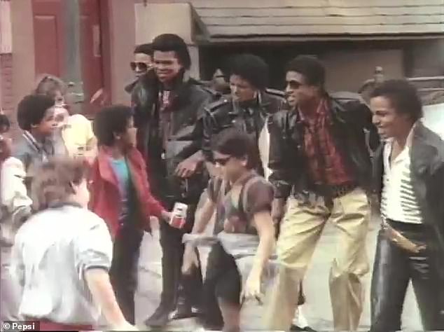 Lucrative: The Jacksons reportedly earned a record $5 million for their promotional deal with PepsiCo in 1983, and they all appeared in a commercial shot on the streets of New York