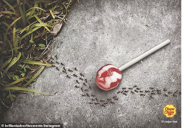 While Chupa Chups promoted their sugar-free lollipops by showing that ants don't even have any interests in them due to the lack of sugar