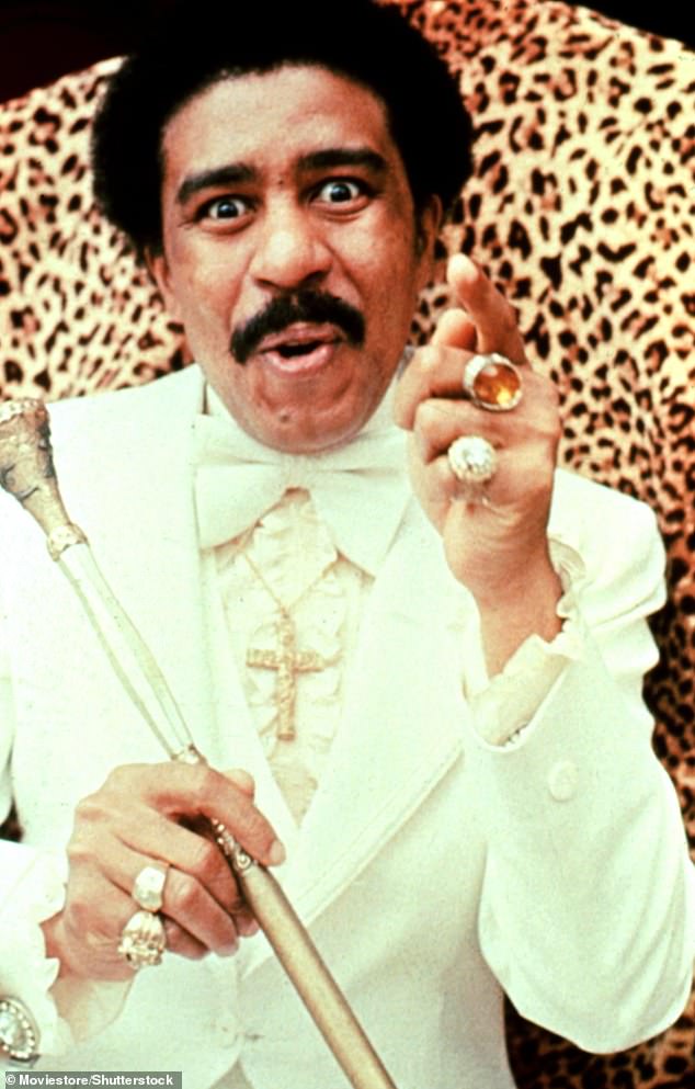 Icon: Pryor, who died aged 65 in 2005, was known as one of the greatest stand-up comedians of all time and a notorious lothario, who had seven children by six different women