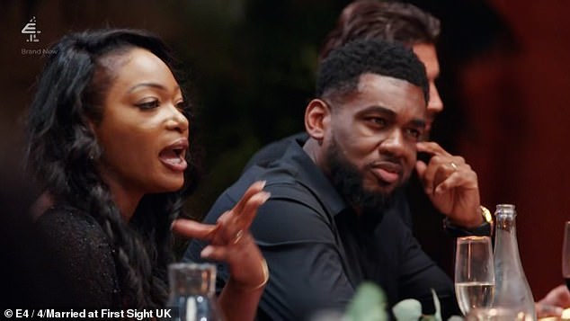 Tense: During a boozy party, Porsha (left) allegedly 'grossed' other male contestants while her groom Terence (right) was away