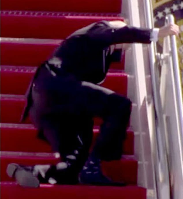 President Joe Biden has fallen down the steps of Air Force One on numerous occasions, so much so that he has started using the shorter stairs to board the presidential aircraft.  On top of that, Biden also fell off his bike and onto a sandbag