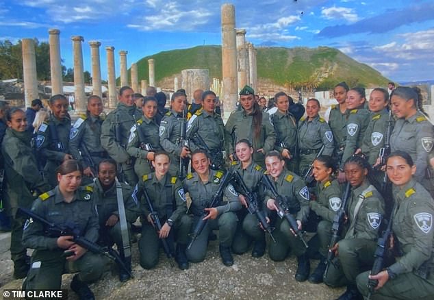 Ravit and other border guards.  Ravit joined the Israeli Border Guard just nine months ago.  He was the third of his siblings to join the Israeli army