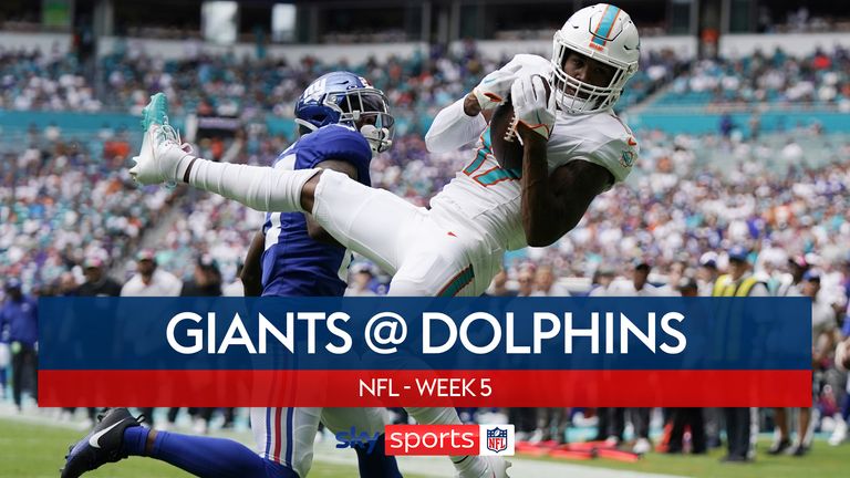 Highlights of the New York Giants vs. the Miami Dolphins in week five of the NFL season