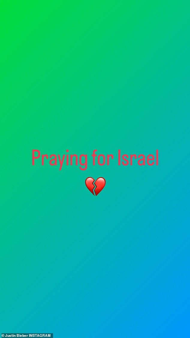 The post was removed from his Instagram stories and replaced with another message expressing his support for Israel