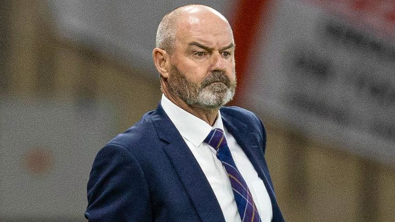 GLASGOW, SCOTLAND - SEPTEMBER 12: Scotland manager Steve Clarke during the 150th Anniversary Heritage match between Scotland and England at Hampden Park on September 12, 2023 in Glasgow, Scotland.  (Photo by Ross Parker/SNS Group)