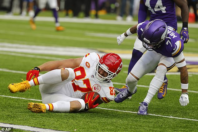 Kelce briefly limped during Sunday's win over the Vikings after twisting his right ankle