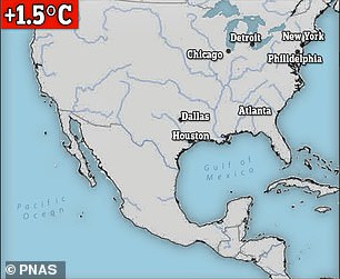 Lower elevations (as shown above) would avoid the United States, but would still harm many developing countries near the equator.