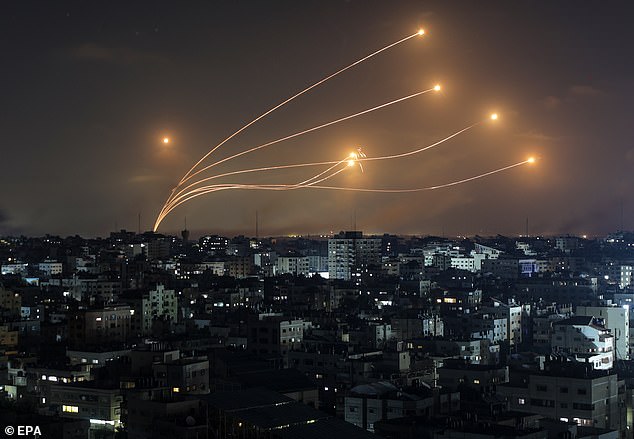 Israel's Iron Dome intercepts rockets fired from the Gaza Strip on Wednesday night