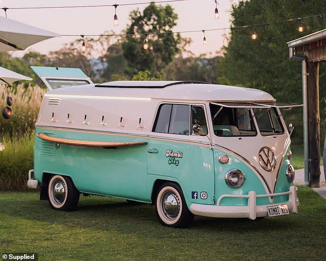 Four aqua blue Kombi vans equipped with drink taps on the side will be scattered throughout the grounds for guests to enjoy either pink gin spritz, mojitos, margaritas and blue lagoons