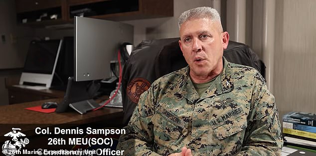 The commanding officer Colonel Dennis Sampson is a third generation US Marine who grew up in Cincinnati, Ohio