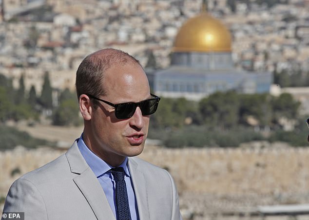 William stands on the Mount of Olives and overlooks the Old City in Jerusalem on June 28, 2018