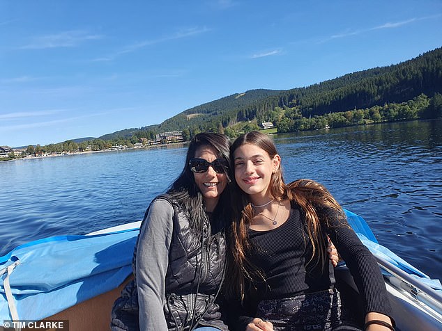 Yonat Or and Alama on a boat.  Mr Besorai said: 'I ended the call.  I was worried, but I didn't want to call back.  I didn't want her phone to ring and the terrorists to hear it'