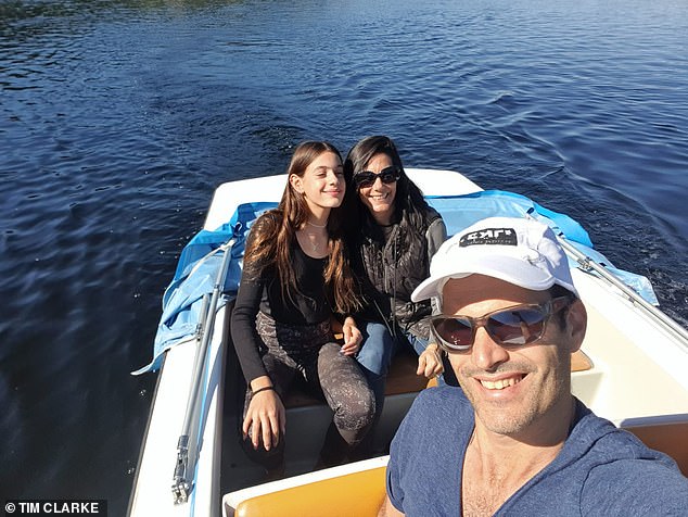 Yonat Or, her husband Dror and Alama on a boat.  Referring to Yonat and her family, Mr Besorai said: 'They were dragged out by the terrorists, but they lived.  Since then no one has seen or heard from them'