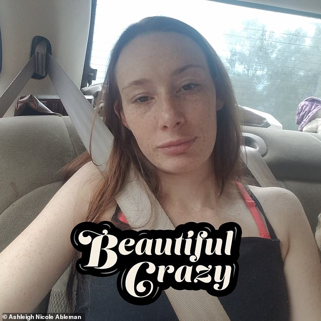 Ableman also posted a selfie called 'beautiful, crazy', with one Facebook user commenting 'not beautiful, just crazy'