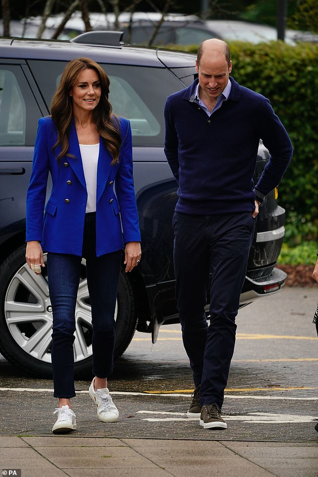 The Princess of Wales, preparing for a day of activities, opted to wear her trusty widows as she arrived at the sports centre.