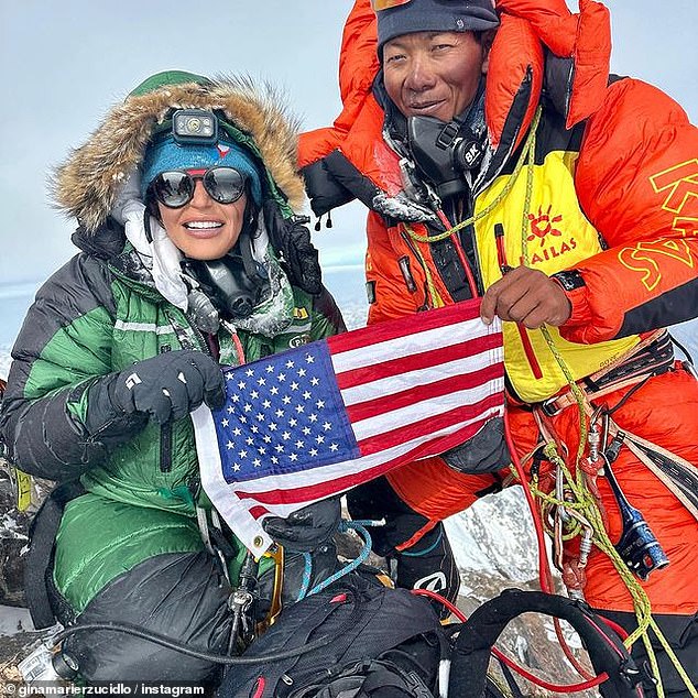 Rzucidlo (left) and her Nepali mountaineering partner Tenjen (right) were still missing on Sunday afternoon as all four were near the summit when the unseasonal avalanches hit