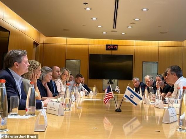 Senator Ernst met with Prime Minister Benjamin Netanyahu, adviser Ron Dermer and opposition leader Yair Lapid