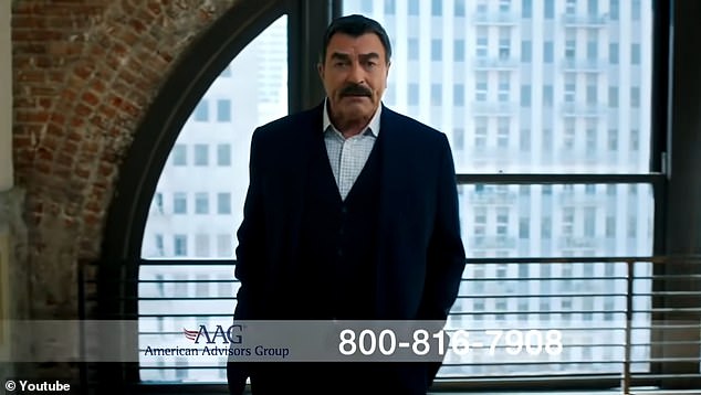 Selleck also has a sideline peddling reverse mortgages in TV commercials for American Advisors Group