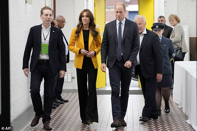 Prince William and Catherine, Princess of Wales arrive to join young people at an emotions and relationships workshop in Birmingham