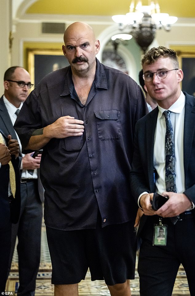 Fetterman also took to the Senate floor Monday night in casual clothes, making sure to avoid any cameras that might give away his new fashion sense.