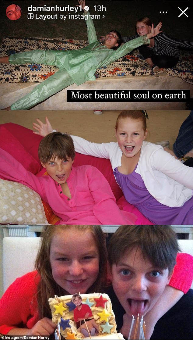 He further called her the 'most beautiful soul on earth' in one of the photo montages.  On the photo