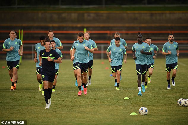 The Socceroos pictured during a training session at Leichhardt Oval, Sydney, as they do not have their own base of operations