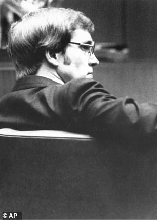 Douglas Daniel Clark sits in a Los Angeles courtroom Tuesday, February 15, 1983