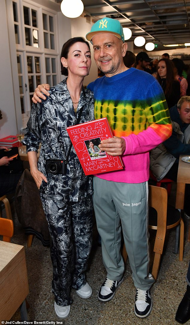 Congratulations: Mary pictured with artist Marc Quinn