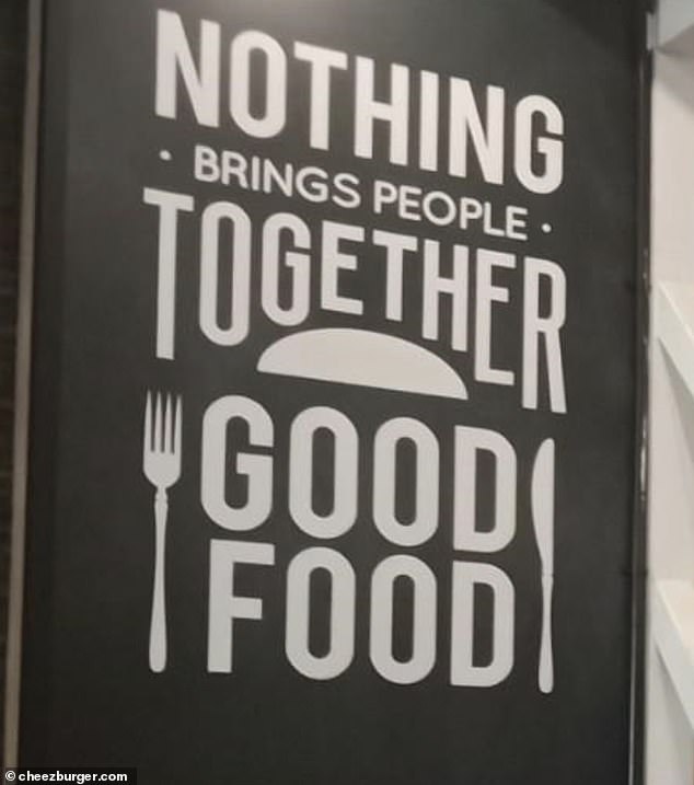 Fail!  This restaurant set out to show customers that good food brings people together in a way that nothing else can - but it ended up reading a little differently