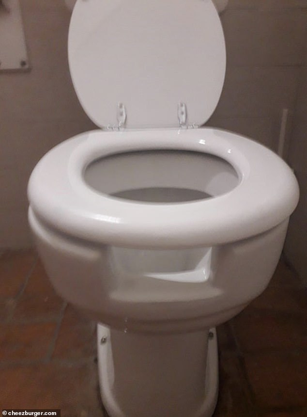 Wow: Another person saw a toilet with a weird space under the toilet seat that can get messy once you flush