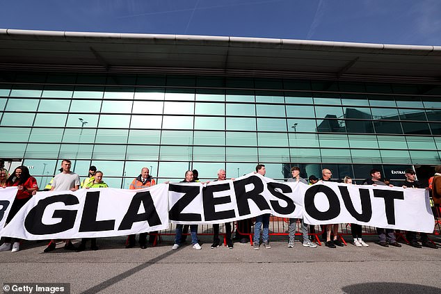 United fans demonstrated outside the ticket office against the Glazers on Saturday.