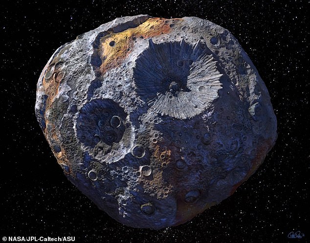 The irregular, potato-like asteroid (shown) is believed to be the exposed core of a destroyed protoplanet — the building blocks of the rocky planets in our solar system: Mercury, Venus, Earth and Mars