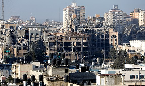 Destroyed and damaged buildings of the Islamic University are seen in the aftermath of Israeli strikes amid the ongoing conflict between Israel and the Palestinian Islamist group Hamas in Gaza, October 13, 2023. REUTERS/Saleh Salem