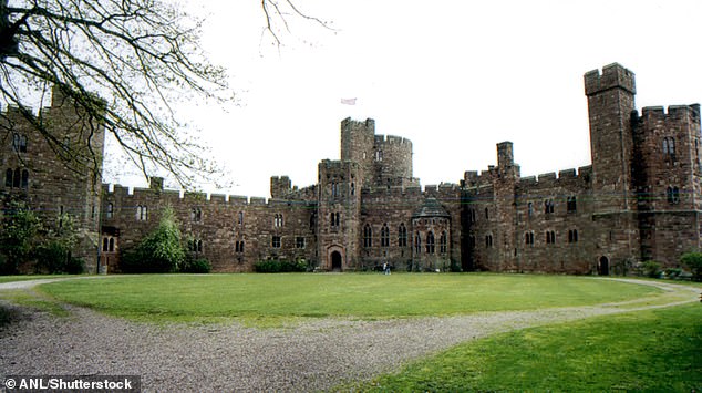 High profile: The couple tied the knot on Monday at Peckforton Castle in Cheshire, which has been the venue of choice for Hollywood stars and sporting legends