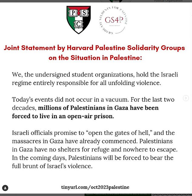 The letter caused a massive backlash after 34 student associations backed the statement written by the PSC 'holding the Israeli regime fully responsible for all unfolding violence'