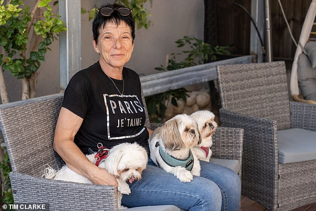 Beverly at home with her pets.  He told MailOnline:  “This war has affected everyone in Israel.  We all know someone who has been killed, captured or missing.