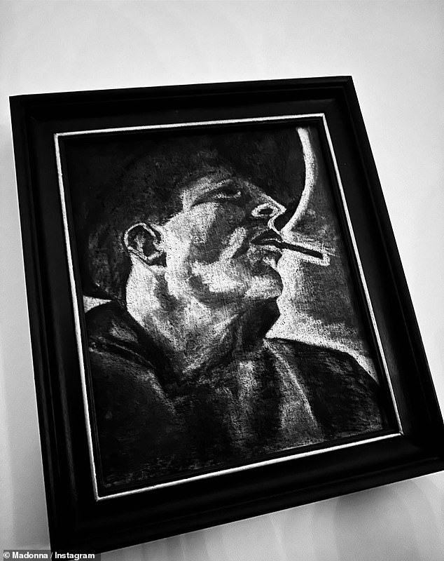 Another artwork shows a man with a cigarette