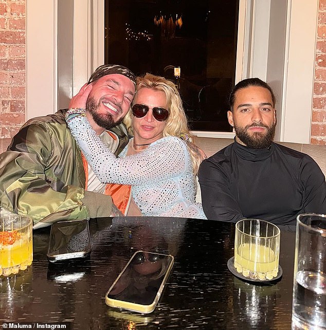 Fun: She linked up with fellow music superstars Maluma and J Balvin in the Big Apple on Wednesday night - but later claimed she 